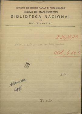 Salvo conducto firmado por Luis Caminos, Ministro de Guerra y Marina de Paraguay en favor de Charles A. Washburn.