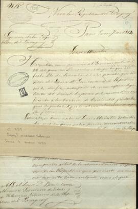Oficio de Francisco Solano López, en misión especial extraordinaria del Paraguay en Europa, a Benito Varela.