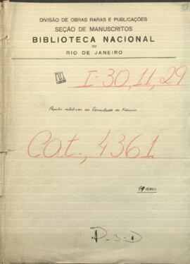 Papeles relativos al consulado de Francia.
