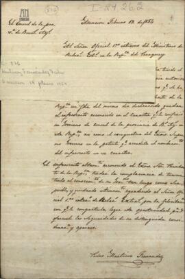 Carta del cónsul de la provincia de Buenos Aires, en Asunción, Pedro Martínez Fernández.