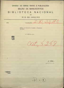 Oficio de Zalduando Facundo, Jefe militar de Arroyos y Esteros, al Vice Presidente de Paraguay, Francisco Sanchez.