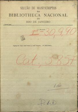 Carta de Juan Jose Soto a Jose Berges, Mtro. de Relaciones Exteriores de Paraguay en misión en Corrientes.