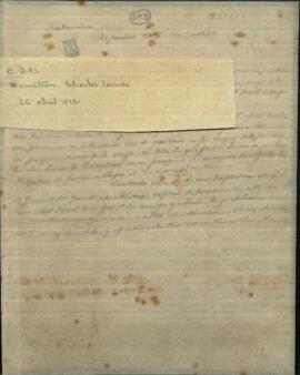 Carta de Hamilton Charles James, Ministro Plenipotenciario de Gran Bretaña en Brasil a un Ministro no identificado.
