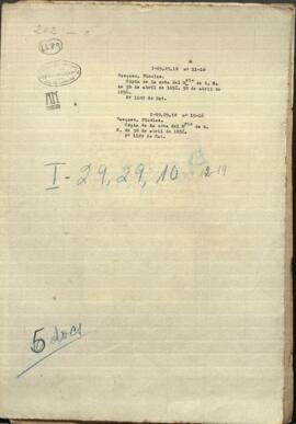 Copia de la nota del Ministro de relaciones exteriores del 30 de abril de 1856, al cónsul sobre un sirviente.