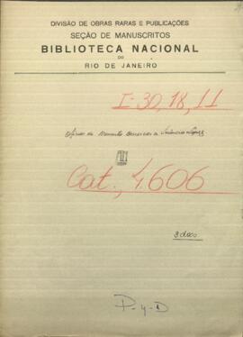 Oficios de Memerto Barreiros, Comandante de Corumbá al Gral. en Asunción, Venancio López.
