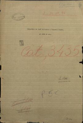 Relatorio de Jose Vallonera, Comandante de Villa Franca, dirigida a Venancio López, Ministro de Guerra y Marina de Paraguay.