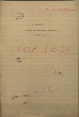 Oficio de Alejandro Hermosa, Comandante de campamento de Humaitá, dirigido al Pdte. de Paraguay, Francisco S. López.