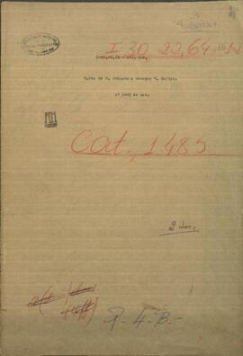 Carta de C. Johnson a George W. Dallas, Ministro de los Estados Unidos en Londres.