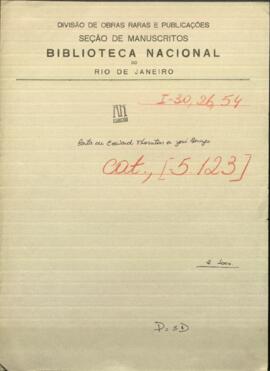 Carta de Edward Thornton al Señor José Berges.