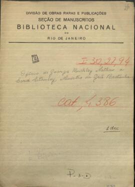 Oficio de George Buckley Mathew, Mtro. inglés en Buenos Aires a Lord Stanley.