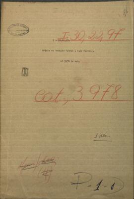 Oficio de Remigio Cabral, Jefe de la Escuadra paraguaya a Luis Caminos.