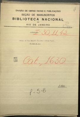 Oficio de Juan Gregorio Decartez a Francisco Solano López, Vice - Presidente del Paraguay.