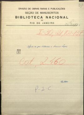 Oficios de Jose Vallonera, Comandante de Villa Franca, a Venancio López, Ministro de Guerra y Marina de Paraguay.