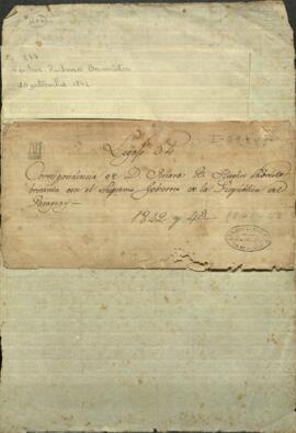 Correspondencia de Don Richard B. Hughes, súbdito británico con el supremo gobierno de la República del Paraguay.