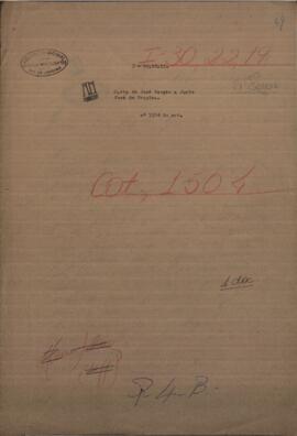 Carta de José Berges. Ministro de Relaciones Exteriores del Paraguay al Capitán General Justo José de Urquiza.