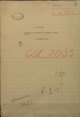 Relatorio del Teniente Francisco F. Valiente al Presidente del Paraguay, Francisco Solano López.