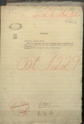 Nota de 16 de abril de 1857 del cónsul inglés acompañando una orden de su Gobierno.