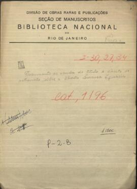 Documento de venta del título y derecho de patronato sobre la liberada Lorenzo Ignacia pasado por Juana Catalina Delegado.