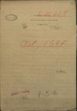 Carta de José Berges, Ministro de Relaciones Exteriores de Paraguay a Doroteo Duarte.