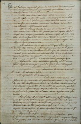 Carta de Jose Berges, Ministro de Relaciones Exteriores de Paraguay, a Aniceto Arze.