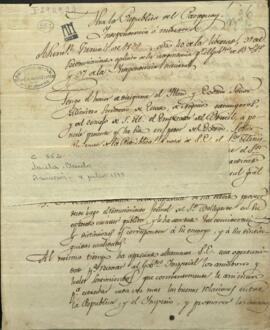 Oficio de Benito Varela a Pedro de Araujo Lima, Ministro de los negocios extranjeros del Brasil, refiriéndose a la nota del 20 de noviembre de 1848.