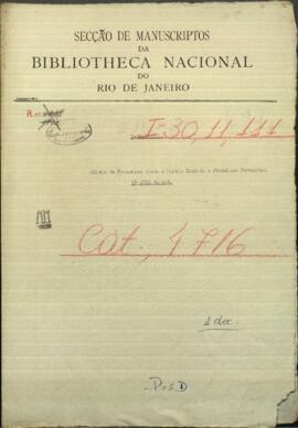 Oficio de Francisco Ojeda y Martín Estrada respectivamente Jefe de Milicias y Juez de Paz de San Lorenzo de Campo Grande.