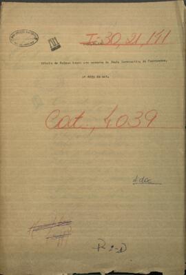 Oficio de Francisco S. López, Pdte. de Paraguay a los miembros de la Junta Gubernativa de Corrientes.