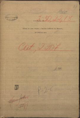 Oficio de José Berges Ministro de Relaciones Exteriores del Paraguay a Charles Lefebvre Becourt, Ministro de Francia en Paraguay.