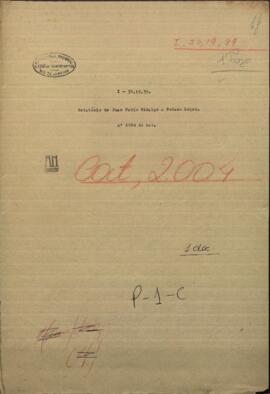 Relatorio de Juan Pablo Hidalgo, a Francisco Solano López, Presidente de Paraguay.