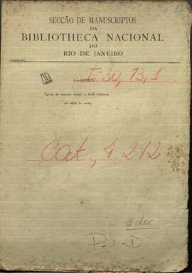 Carta de Francisco Solano López, Pdte. de Paraguay a Jose Berges, Mtro. de Relaciones Exteriores de Paraguay.