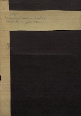 Carta dirigiida a Francisco Isidoro Resquin, que fue escrita por Jose Berges, Ministro de Relaciones Exteriores de Paraguay.