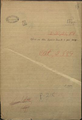 Oficio de Blas Ignacio Duarte al Ministro de Relaciones Exteriores de Paraguay, Jose Berges.