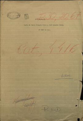 Carta de Ramon Serapio Vital, al Comandante Rosario Jose Ignacio Ojeda.
