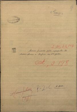 Acuerdo firmado por los representantes de los gobiernos Oriental y Argentino.