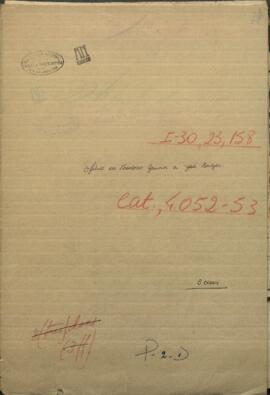 Oficio de Teodoro Gauna, Sinforoso Caceres y Victor Silvero, miembros de la Junta Gubernativa de Corrientes a Jose Berges.