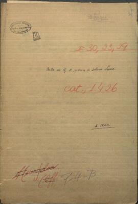 Carta de George F. Morice, Capitán de escuadra paraguaya al Ministro de Guerra y Marina de Paraguay Francisco S. López.