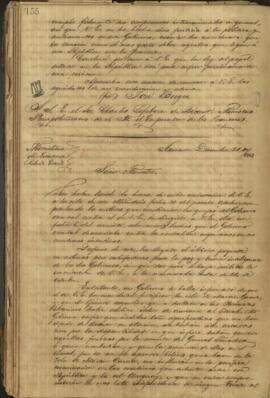 Oficio de José Berges Ministro de Relaciones Exteriores del Paraguay a Rufino de Elizalde, Ministro de Argentina.