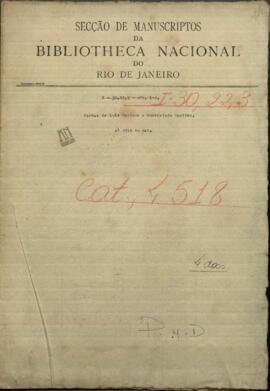 Carta de Luis Caminos, 1° Oficial del Ministerio de Hacienda de Paraguay a Gumersindo Benítez.