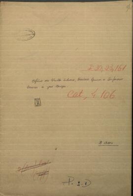 Oficio de Victor Silvero, Teodoro Gauna y Sinforoso Caceres, de la Junta Gubernativa de Corrientes a Jose Berges.