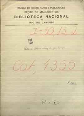 Cartas de Francisco S. López, Pdte. de Paraguay al Ministro de Relaciones Exteriores, Jose Berges.