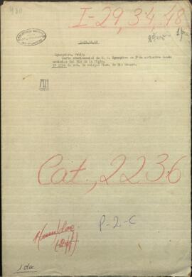 Carta confidencial de D. Felix Egusquiza, dando noticias del Rio de la Plata, a Jose Berges, Ministro de Relaciones Exteriores de Paraguay.