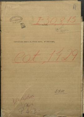 Instrucciones dadas A. D. Carlos Calvo encargado de Negocios de la República del Paraguay cerca de los gobiernos Inglaterra y Francia.