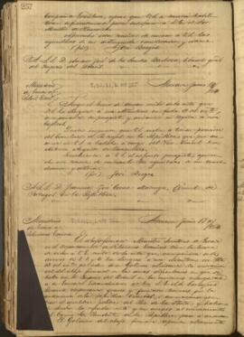 Oficio de José Berges, Ministro de Relaciones Exteriores de Paraguay, a Francisco Jose Correa Madruga, Cónsul de Portugal en Paraguay.