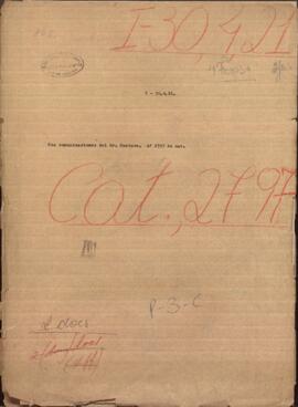 Dos comunicaciones del Señor Caminos dirigidos a Jose Berges, Ministro de Relaciones Exteriores de Paraguay.