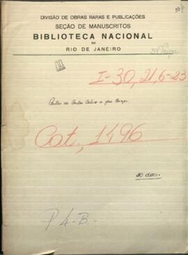 Cartas de Carlos Calvo, Encargado de Negocios de Paraguay en Londres a José Berges en misión en los Estados Unidos.