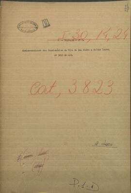 Funcionarios de Villa de San Pedro enviando felicitaciones al Pdte. de Paraguay, Francisco Solano López.
