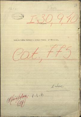 Carta del encargado de los negocios de Francia en Paraguay, Eugene Guillemot, a Adolpho Thiers.