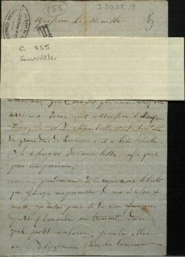 Carta de Surville dirigida al Ministro Plenipotenciario y General  en jefe del ejército paraguayo, Francisco Solano López.