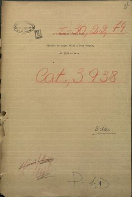 Oficios de Angel Silva del Departamento de Policías de Corrientes a Jose Berges, Mtro. de Relaciones Exteriores de Paraguay.