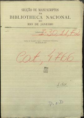 Carta de Eugenio López, capataz de Estancia de Burroigoz al Ministerio de Guerra y Marina de Paraguay.